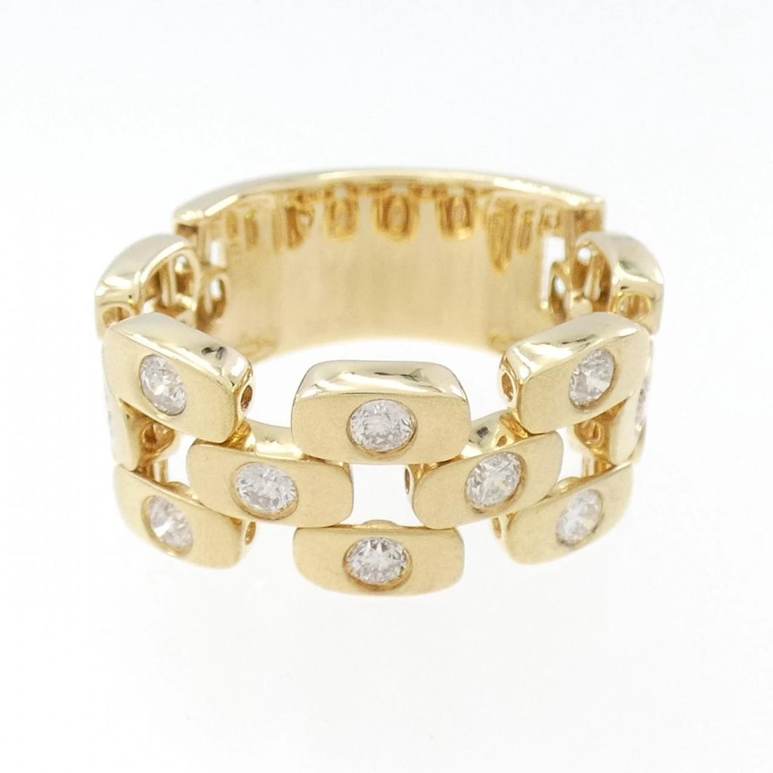 K18YG DIAMOND RING: K18YG Diamond Ring Brand: Unbranded Type: Ring Material: K18 Yellow Gold, Main Stone/Creation Natural Color: YG Size: 7-7.5 US Accessories: None Accessories Notice: When purchasing pre-owned