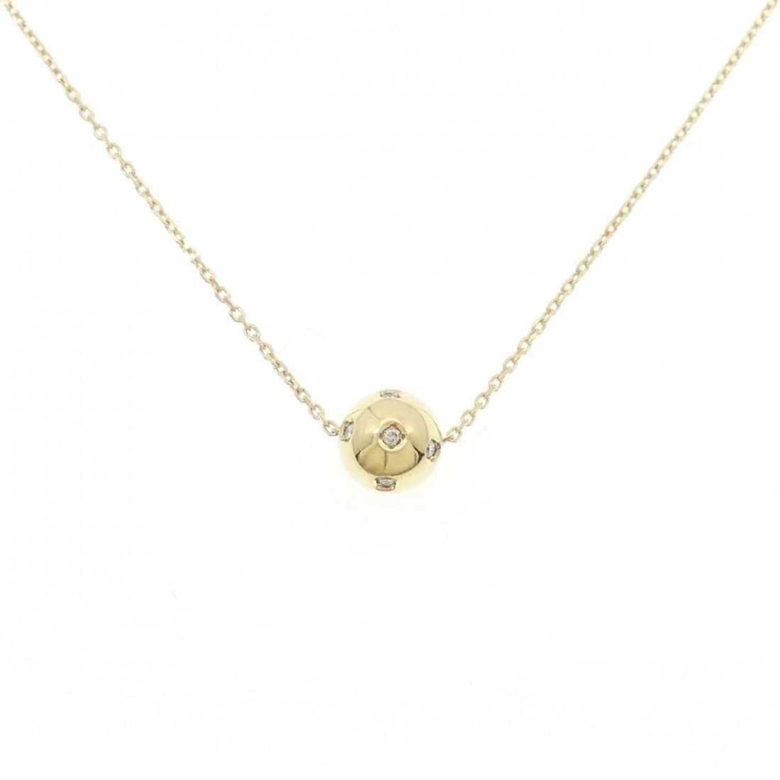 K18YG DIAMOND NECKLACE: K18YG Diamond Necklace Brand: Unbranded Type: Necklace Material: K18 Yellow Gold, Main Stone/Creation Natural Color: Yellow Gold Size: 36cmActualSize Diameter: 7.6mm Chain Max. W: 1.1mm 