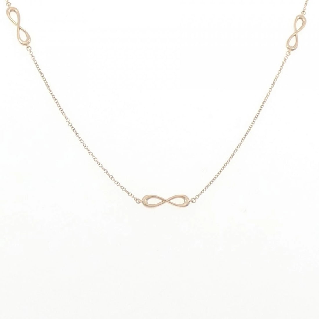 TIFFANY INFINITY ENDLESS NECKLACE: Tiffany Infinity Endless Necklace Brand: Tiffany Type: Necklace Material: 750 Pink Gold, Color: Pink Gold Size: ActualSize Max W: 4.1mm Chain Max. W: 1.2mm Accessories: None Accessories