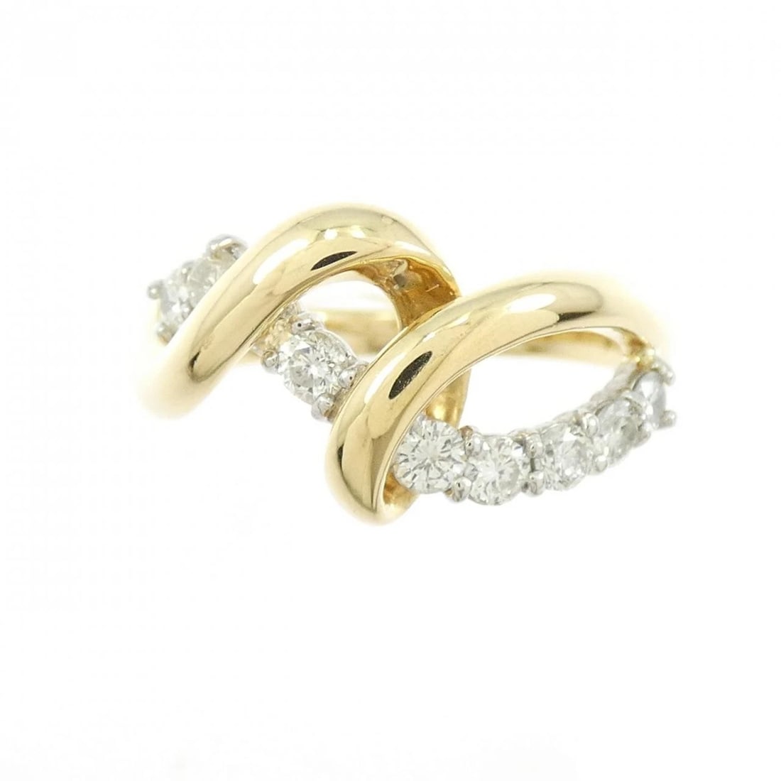 K18YG PT900 DIAMOND RING - 2