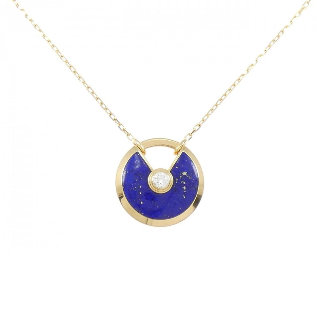 CARTIER AMULET SMALL NECKLACE: Cartier Amulet Small Necklace Brand: Cartier Type: Necklace Material: 750 Yellow Gold, Main Stone/Creation Lapis Lazuli Color: Yellow Gold Size: ActualSize Pendant top H x W: 17.1mmx16.9mm