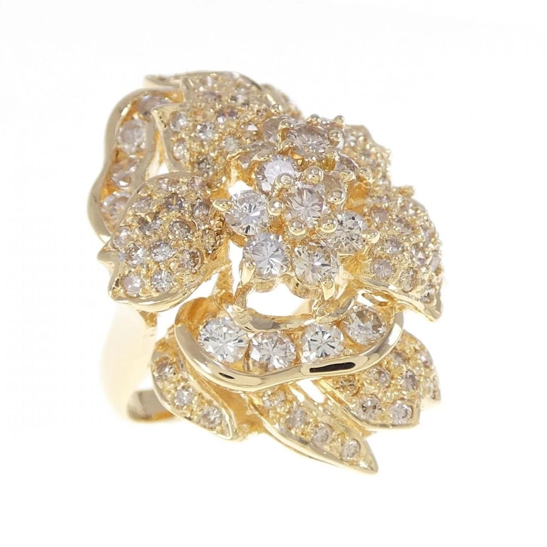 K18YG DIAMOND RING: K18YG Diamond Ring Brand: Unbranded Type: Ring Material: K18 Yellow Gold, Main Stone/Creation Natural Color: YG Size: 4.5-5 US Accessories: None Accessories Notice: When purchasing pre-owned