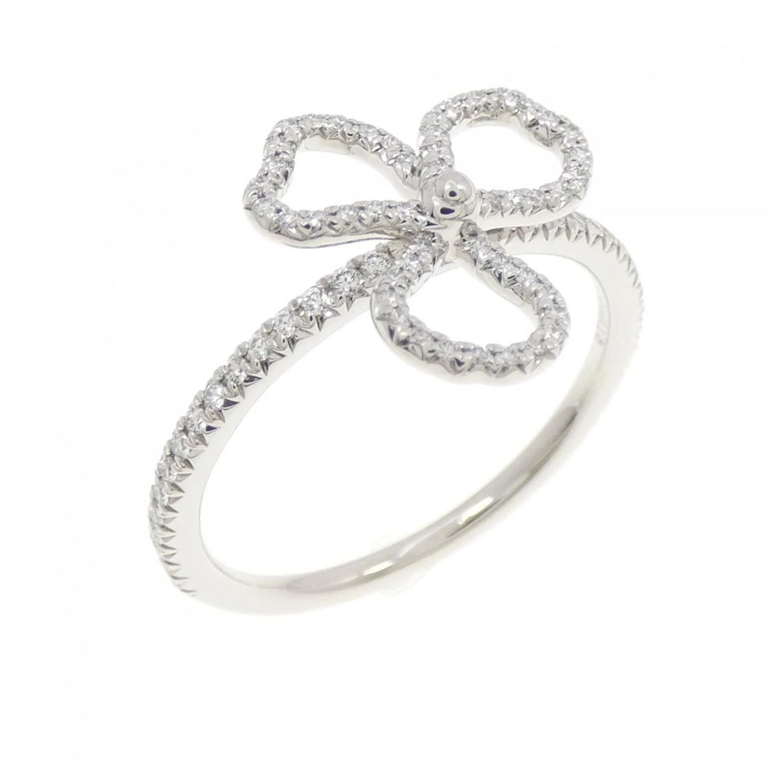TIFFANY OPEN FLOWER RING: Tiffany Open Flower Ring Brand: Tiffany Type: Ring Material: Platinum 950, Main Stone/Creation Natural Color: White Size: 6-6.5 (US size) Accessories: None Accessories Notice: When purchasing