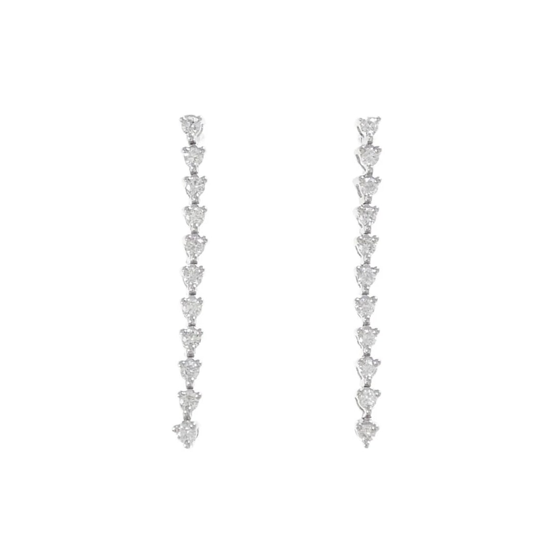 K18WG 750WG DIAMOND EARRINGS: K18WG 750WG Diamond Earrings Brand: Unbranded Type: Earrings Material: K18 White Gold 750 White Gold, Main Stone/Creation tourmaline Color: White Gold Size: HxW: 31.1mmx2.5mm Accessories: