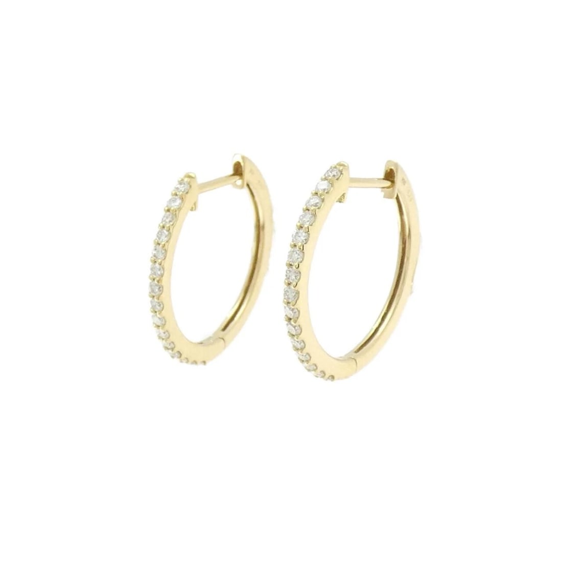 K18YG DIAMOND EARRINGS: K18YG Diamond Earrings Brand: Unbranded Type: Earrings Material: K18 Yellow Gold, Main Stone/Creation Natural Color: Yellow Gold Size: HxW: 17.8mmx1.4mm Accessories: None Accessories Notice: