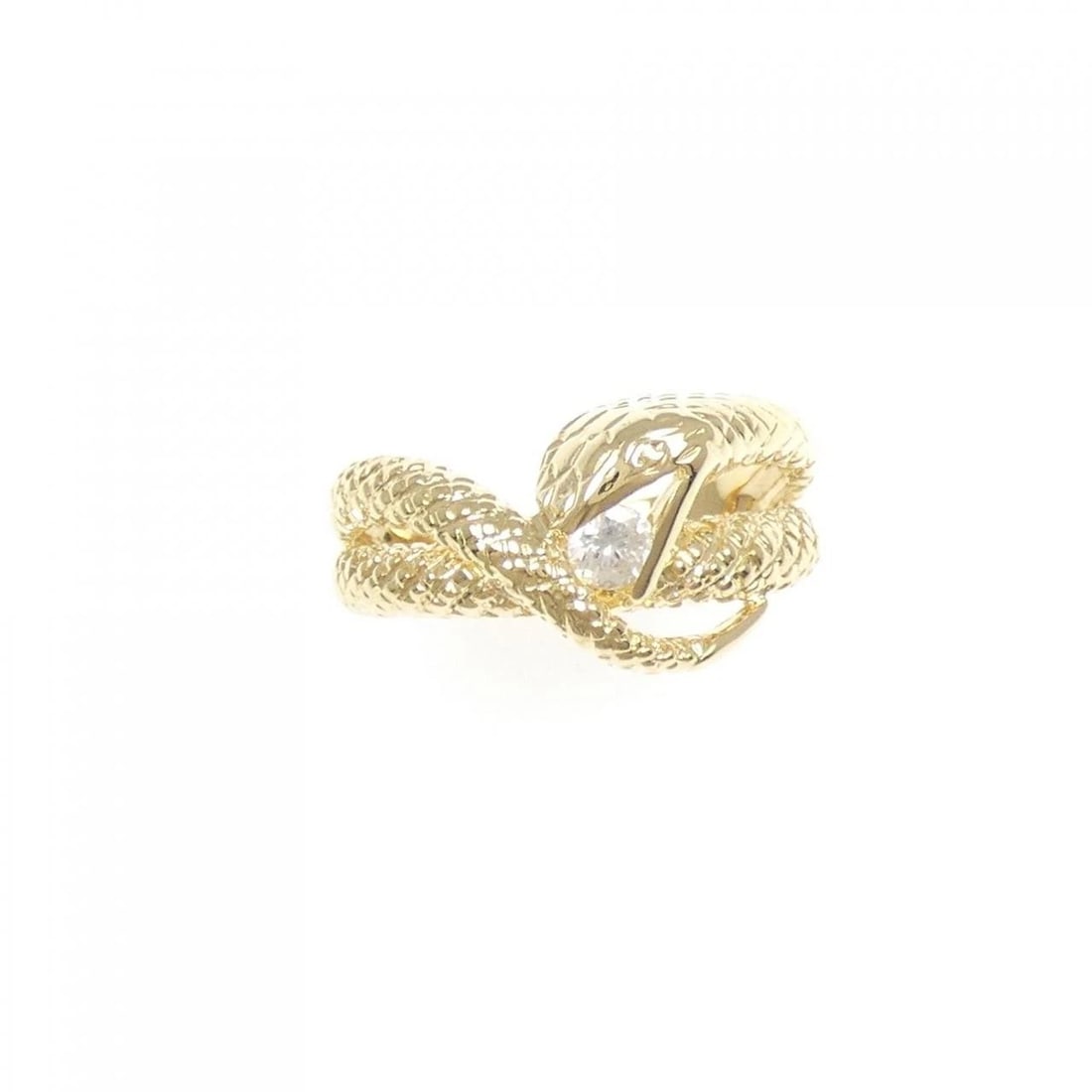 K18YG SNAKE DIAMOND RING - 2