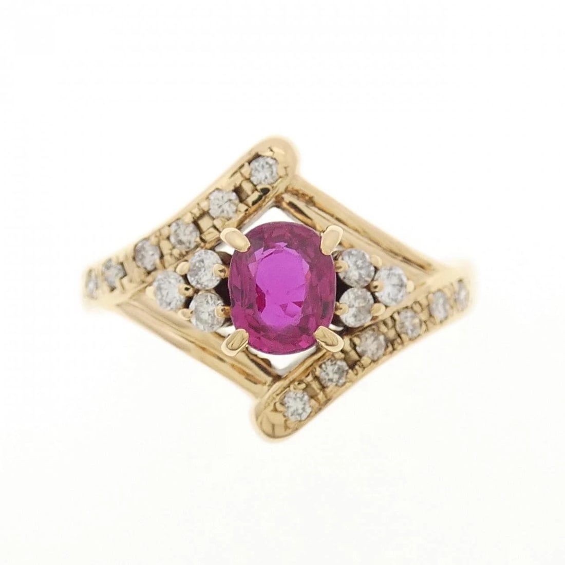 K18YG RUBY RING - 2