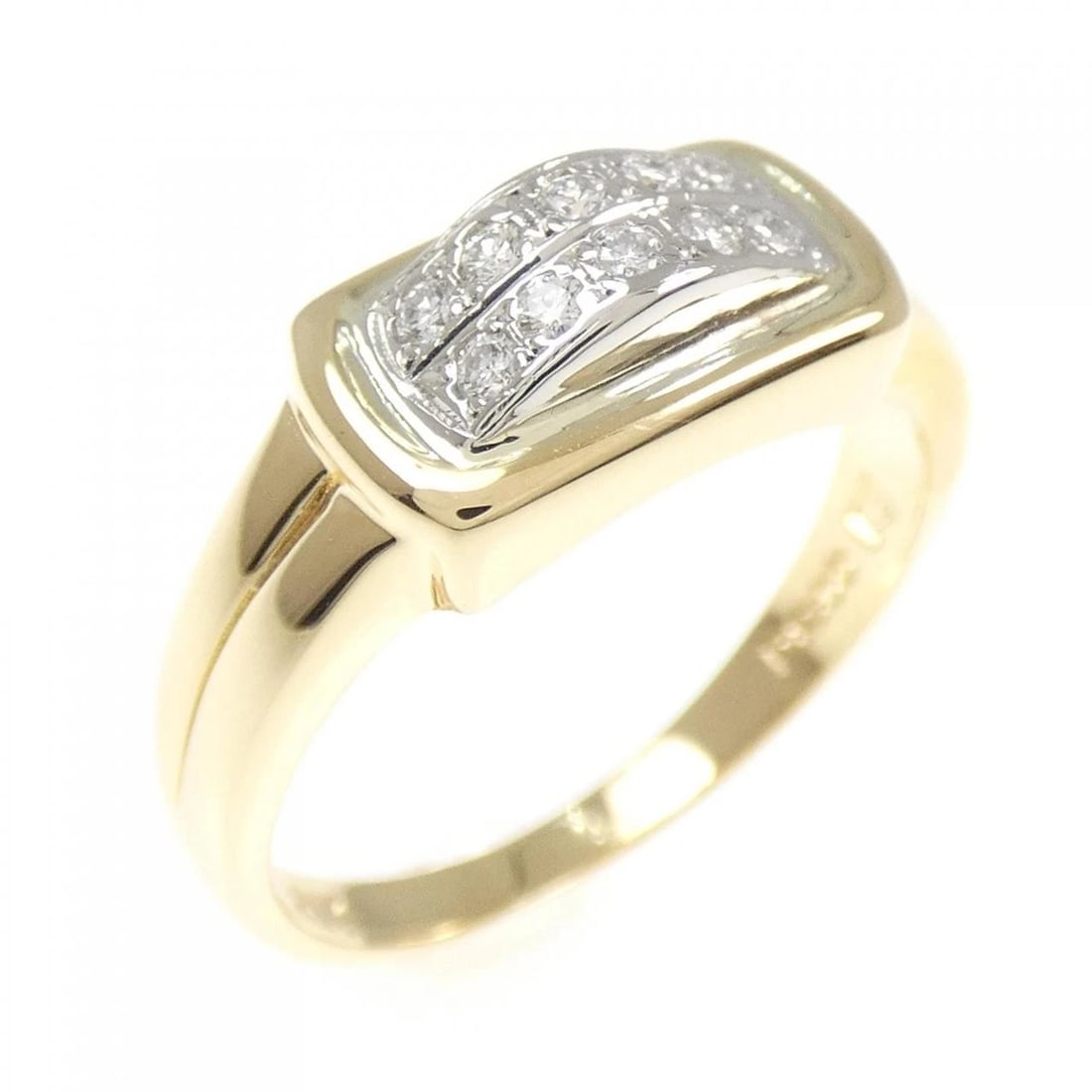 K18YG PT900 DIAMOND RING: K18YG PT900 Diamond Ring Brand: Unbranded Type: Ring Material: K18 Yellow Gold Platinum 900 Platinum, Main Stone/Creation Natural Color: Yellow Gold Size: 7.5-8 ( US size) Accessories: None