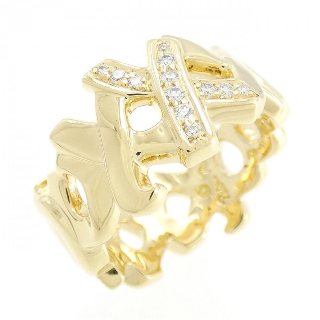 TIFFANY LOVE & KISSES RING: Tiffany Love & Kisses Ring Brand: Tiffany Type: Ring Material: 750 Yellow Gold, Main Stone/Creation Natural Color: yellow gold Size: 4 (US size) Accessories: None Accessories Notice: When