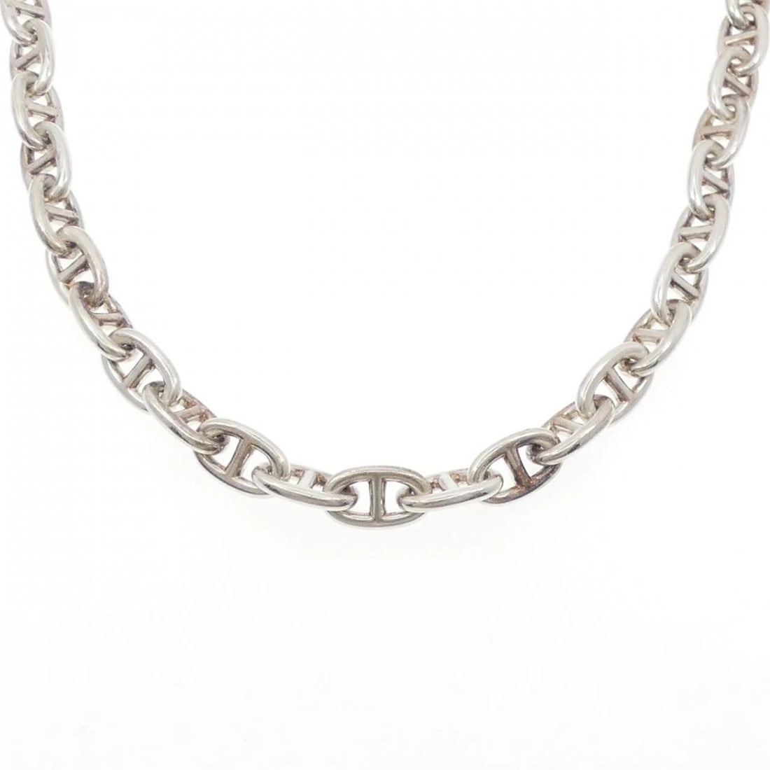 HERMES CHAINE D'ANCRE NECKLACE: HERMES Chaine d'Ancre Necklace Brand: HERMES Type: Necklace Material: 925 Silver, Color: Silver Size: ActualSize Chain Max. W: 9.6mm Size43cm Accessories: None Accessories Notice: When