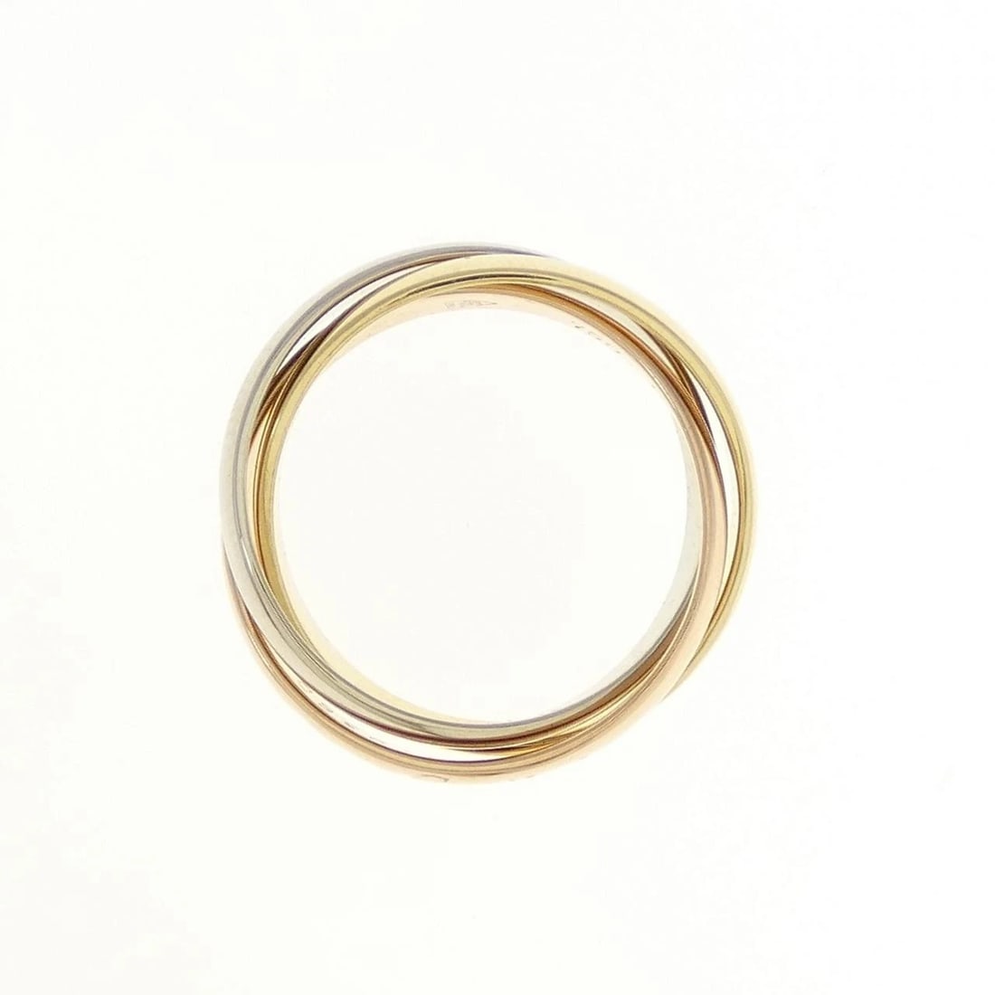 CARTIER TRINITY RING: Cartier Trinity Ring Brand: Cartier Type: Ring Material: 750 Yellow Gold 750 White Gold 750 Pink Gold, Color: Yellow Gold White Gold Pink Gold Size: 4.5-5 US Accessories: None Accessories N
