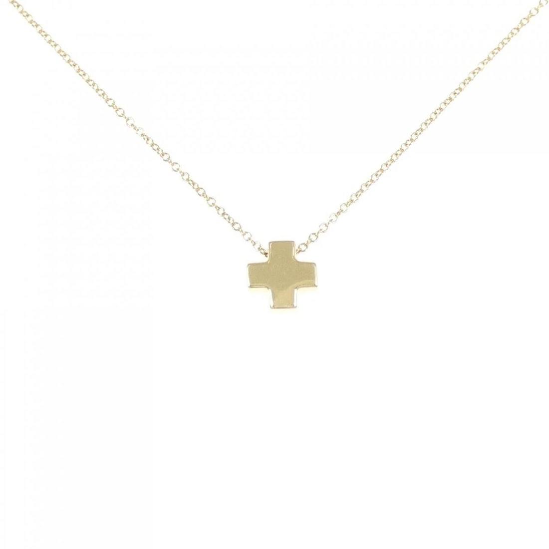 TIFFANY & CO. CRUCIFORM NECKLACE: TIFFANY & Co. Cruciform Necklace Brand: TIFFANY&Co. Type: Necklace Material: 750 yellow gold, Color: yellow gold Size: 41cmActual Size Pendant length approx. x width approx.: 7.8mmx7.8mm Chain