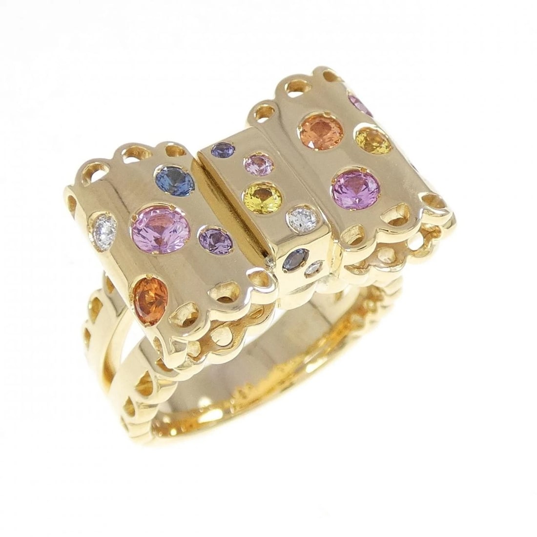 PONTE VECCHIO SAPPHIRE RING: Ponte Vecchio Sapphire Ring Brand: Ponte Vecchio Type: Ring Material: 750 Yellow Gold, Color: yellow gold Size: 6 (US size) Accessories: None Accessories Notice: When purchasing pre-owned