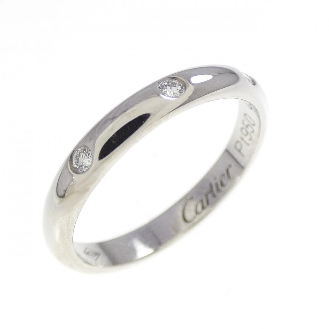 CARTIER WEDDING RING: Cartier wedding Ring Brand: Cartier Type: Ring Material: Platinum 950, Color: White Size: 3.5 (US size) Accessories: None Accessories Notice: When purchasing pre-owned goods, please refer to