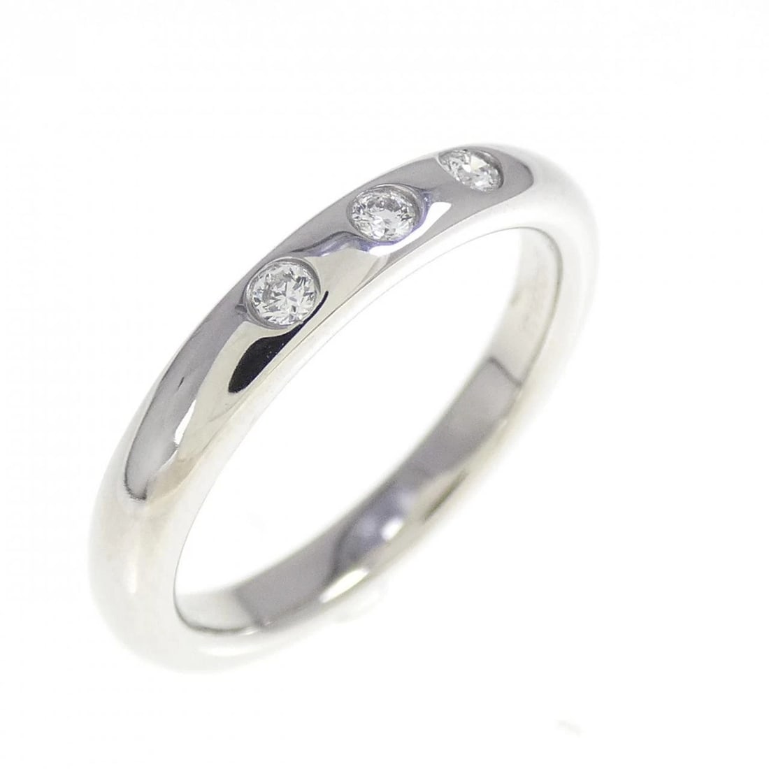 TIFFANY STACKING BAND RING: Tiffany Stacking Band Ring Brand: Tiffany Type: Ring Material: Platinum 950, Main Stone/Creation Natural Color: White Gold Size: 4.5-5 (US size) Accessories: None Accessories Notice: When