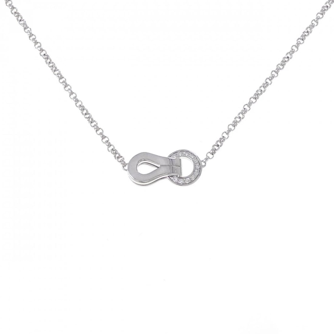 CARTIER AGRAFFE NECKLACE: Cartier Agraffe Necklace Brand: CARTIER Type: Necklace Material: 18K, Main Stone/Creation Natural Color: Gold Size: Actual Size Pendant length approx. x width approx.: 6.9mmx13.5mm Chain