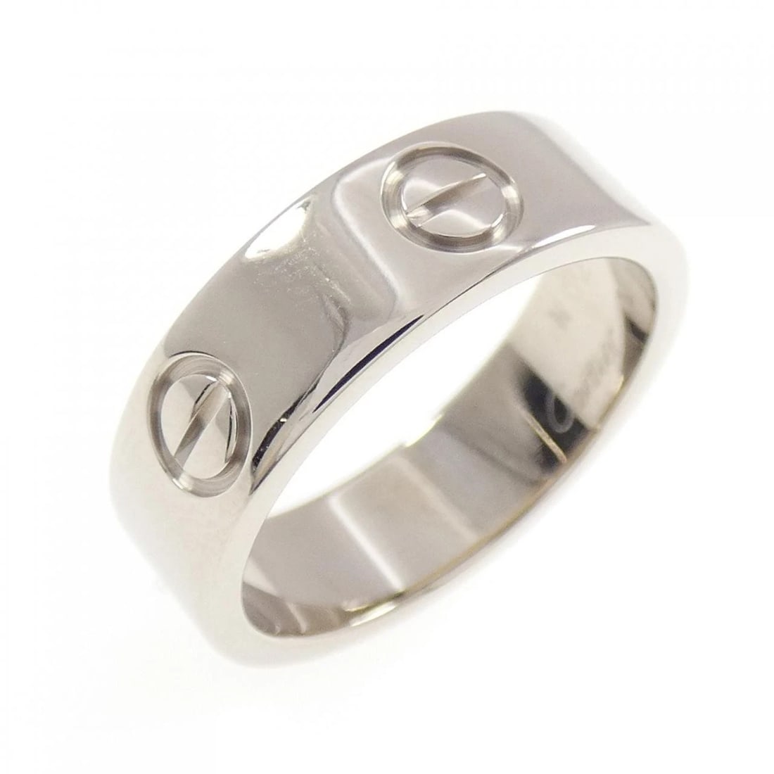 CARTIER LOVE RING: Cartier Love Ring Brand: Cartier Type: Ring Material: 750 White Gold, Color: White Gold Size: 5.5 -6 US Accessories: None Accessories Notice: When purchasing pre-owned goods, please refer to
