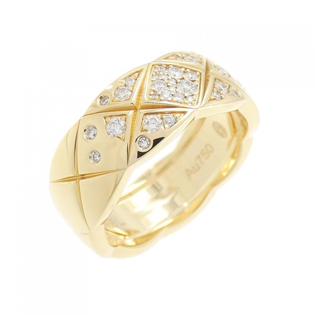 CHANEL COCO CRUSH MEDIUM RING: Chanel Coco Crush Medium Ring Brand: CHANEL Type: Ring Material: 18K, Main Stone/Creation Natural Color: White Gold Size: US 4.5 Accessories: None Accessories Notice: When purchasing