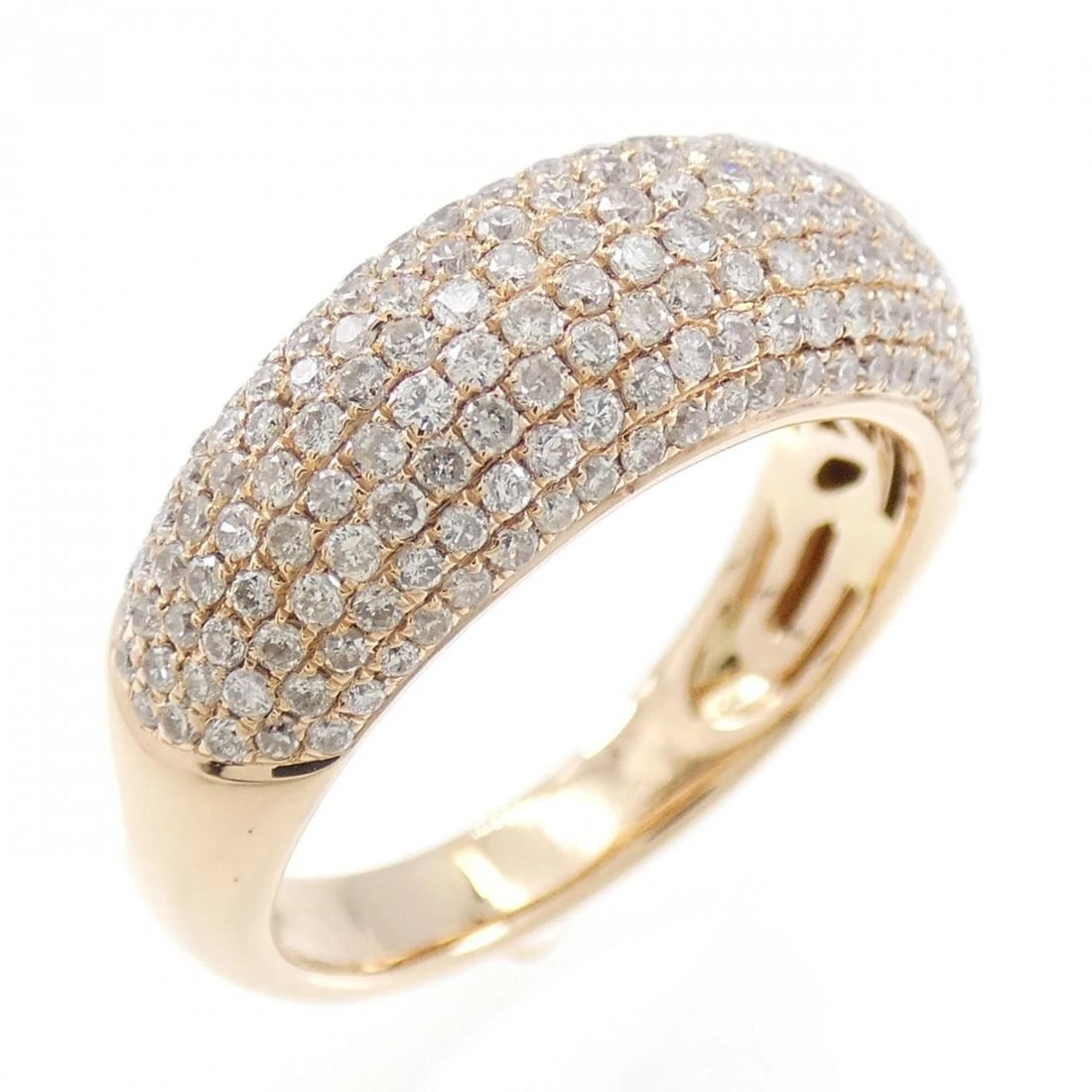 K18PG PAVE DIAMOND RING: K18PG Pave Diamond Ring Brand: Unbranded Type: Ring Material: K18 Pink Gold, Main Stone/Creation Natural Color: Pink Gold Size: 6.5 ( US size) Accessories: None Accessories Notice: When