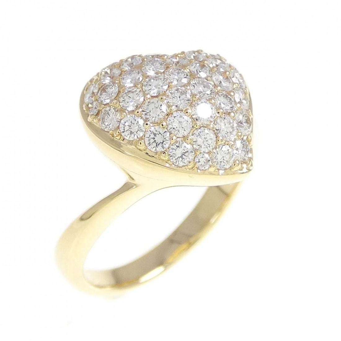K18YG HEART DIAMOND RING: K18YG Heart Diamond Ring Brand: Unbranded Type: Ring Material: K18 Yellow Gold, Main Stone/Creation Natural Color: YG Size: 6 US Accessories: None Accessories Notice: When purchasing pre-o