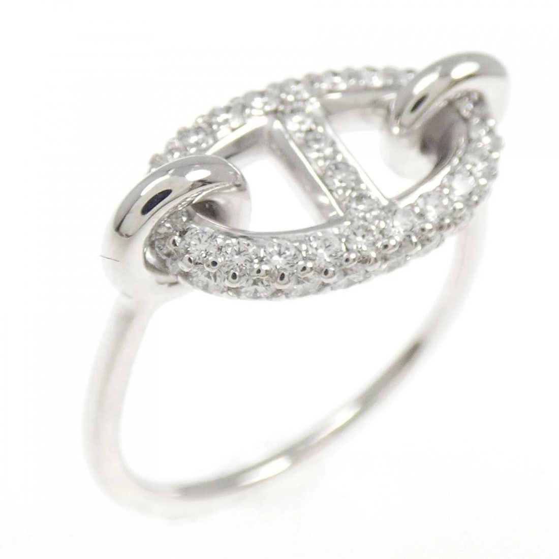 HERMES NEW FARANDOLE RING: HERMES New Farandole Ring Brand: HERMES Type: Ring Material: 750 White Gold, Main Stone/Creation Natural Color: White Gold Size: 6.5-7 US Accessories: None Accessories Notice: When purchas