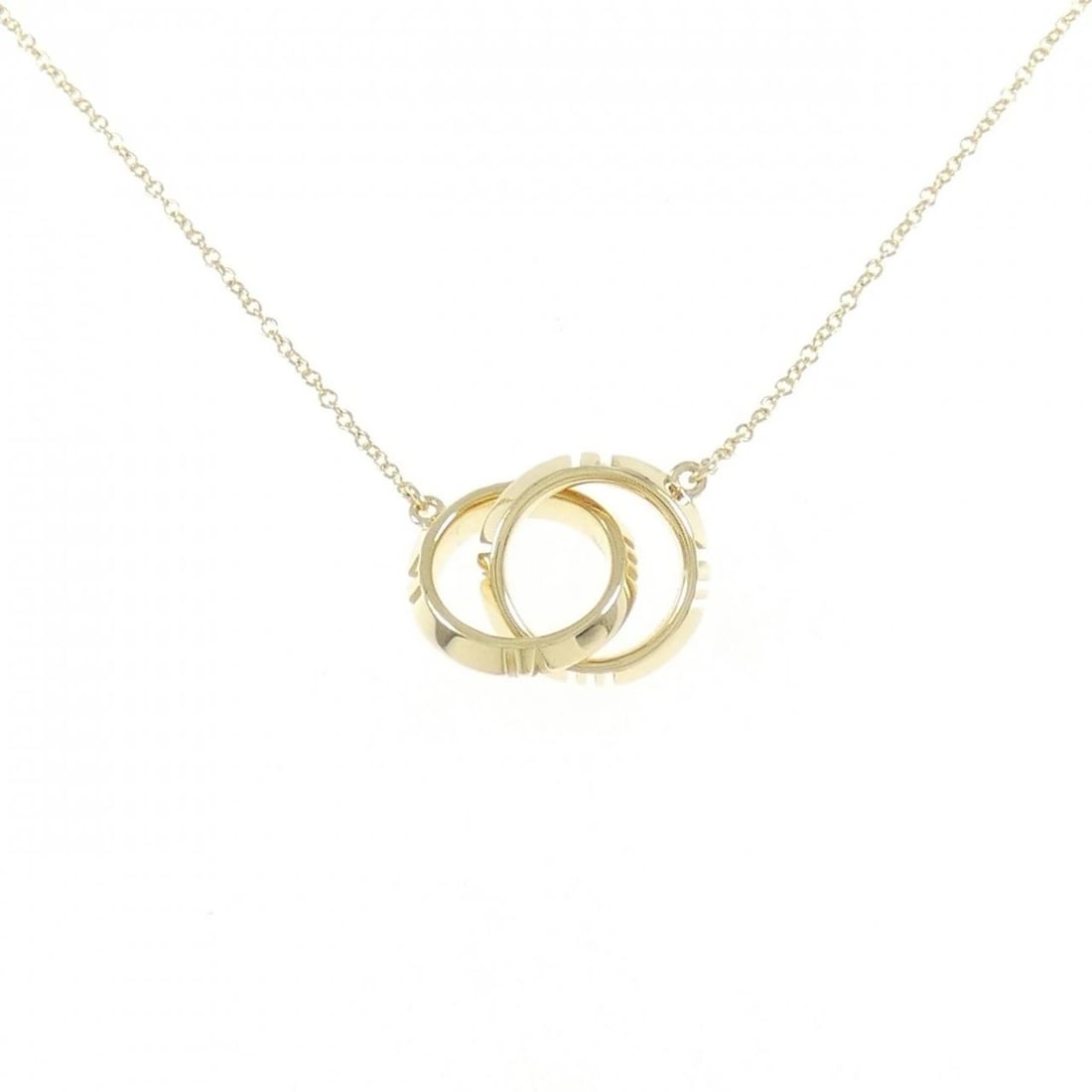 TIFFANY X CLOSED INTERLOCKING NECKLACE: Tiffany X Closed Interlocking Necklace Brand: Tiffany Type: Necklace Material: 750 Yellow Gold, Color: Yellow Gold Size: ActualSize Motif Max. W: 12.7mm Chain Max. W: 1.0mm Size40cm-45cm 