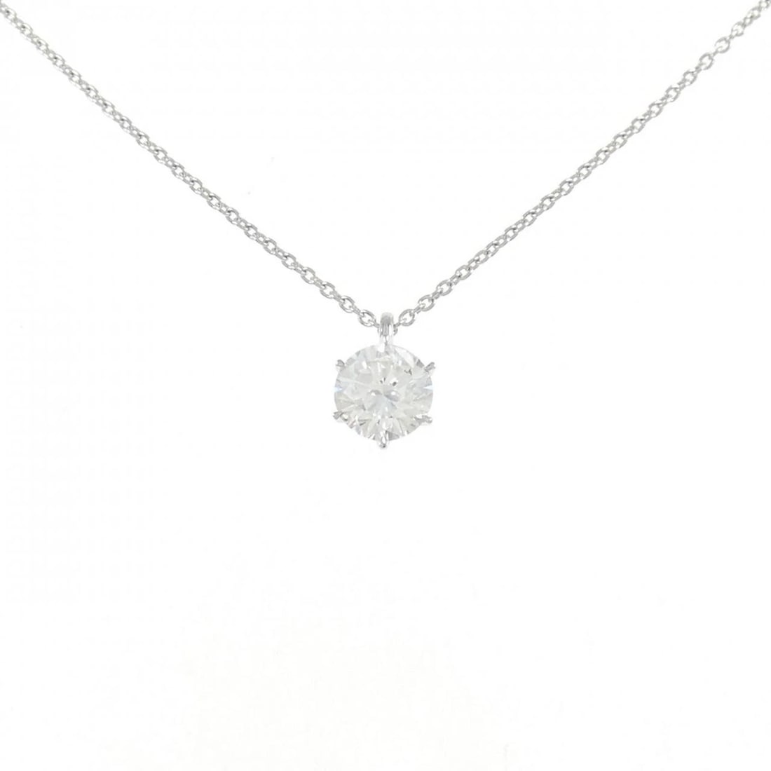 PT DIAMOND NECKLACE: PT Diamond Necklace Brand: Unbranded Type: Necklace Material: Platinum, Main Stone/Creation natural Color: White Gold Size: 45cmActualSize Pendant top H x W: 6.4mmx5.5mm Chain Max. W: 0.9mm 