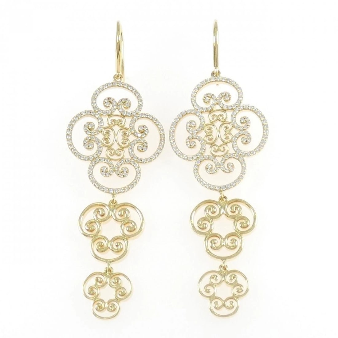 TIFFANY&CO. DIAMOND PIERCE: TIFFANY&Co. Diamond Pierce Brand: TIFFANY&Co. Type: EarRing Material: 750 yellow gold, Main Stone/Creation Natural Color: yellow gold Size: Actual Size Approx. height x width: 50.6mm x 20.3mm 