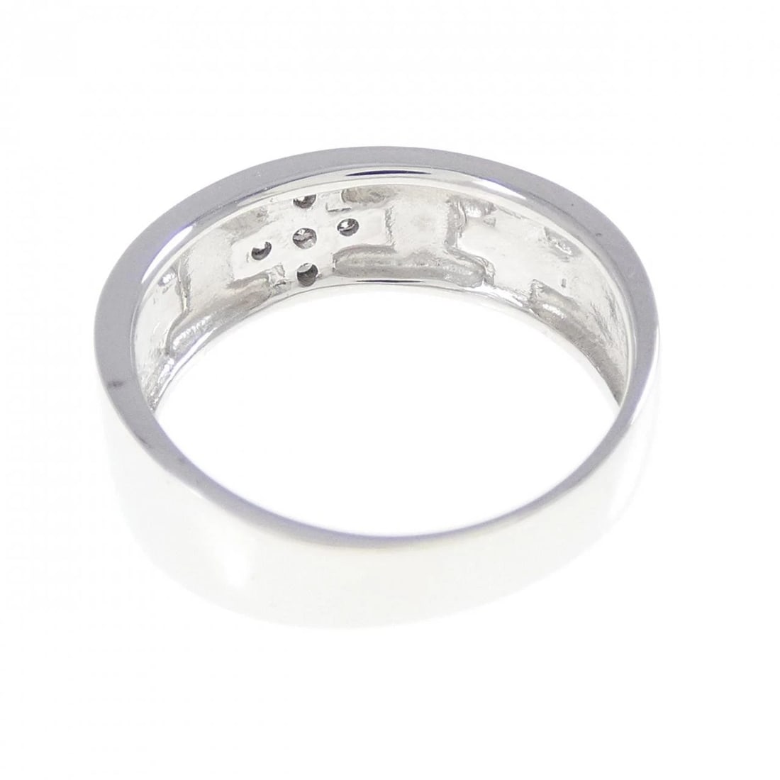 K18WG CROSS DIAMOND RING - 3