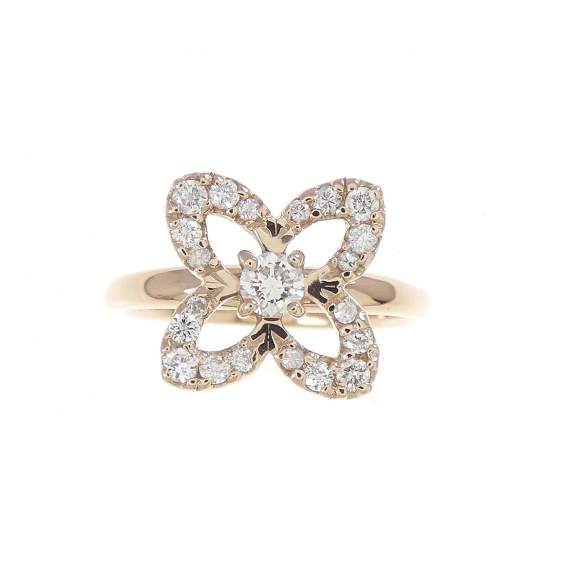 K18PG FLOWER DIAMOND RING - 2
