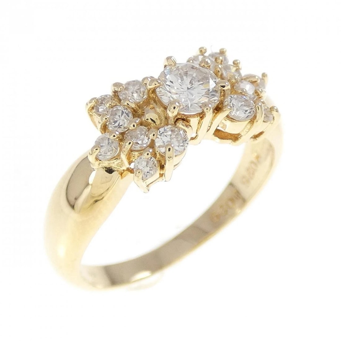 K18YG DIAMOND RING: K18YG Diamond Ring Brand: Unbranded Type: Ring Material: K18 Yellow Gold, Main Stone/Creation Natural Color: Yellow Gold Size: 5.5 US Accessories: None Accessories Notice: When purchasing