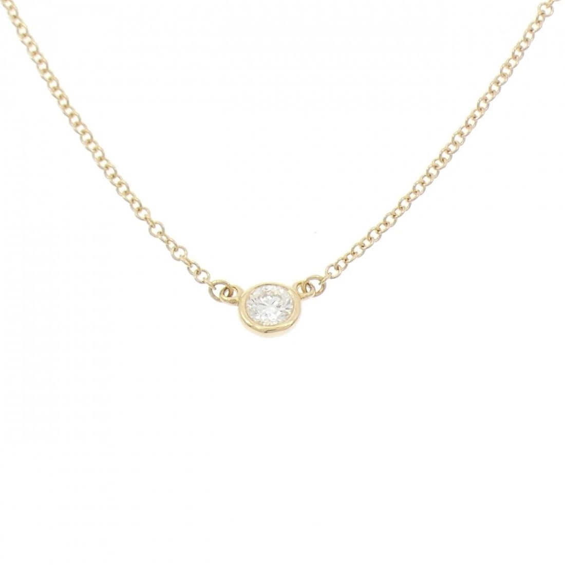 TIFFANY & CO. BY THE YARD NECKLACE: Tiffany & Co. By the Yard Necklace Brand: Tiffany Type: Necklace Material: 750 Yellow Gold, Main Stone/Creation Natural Color: Yellow Gold Size: ActualSize Diameter: 4.3mm Chain Max. W: 1.1mm 
