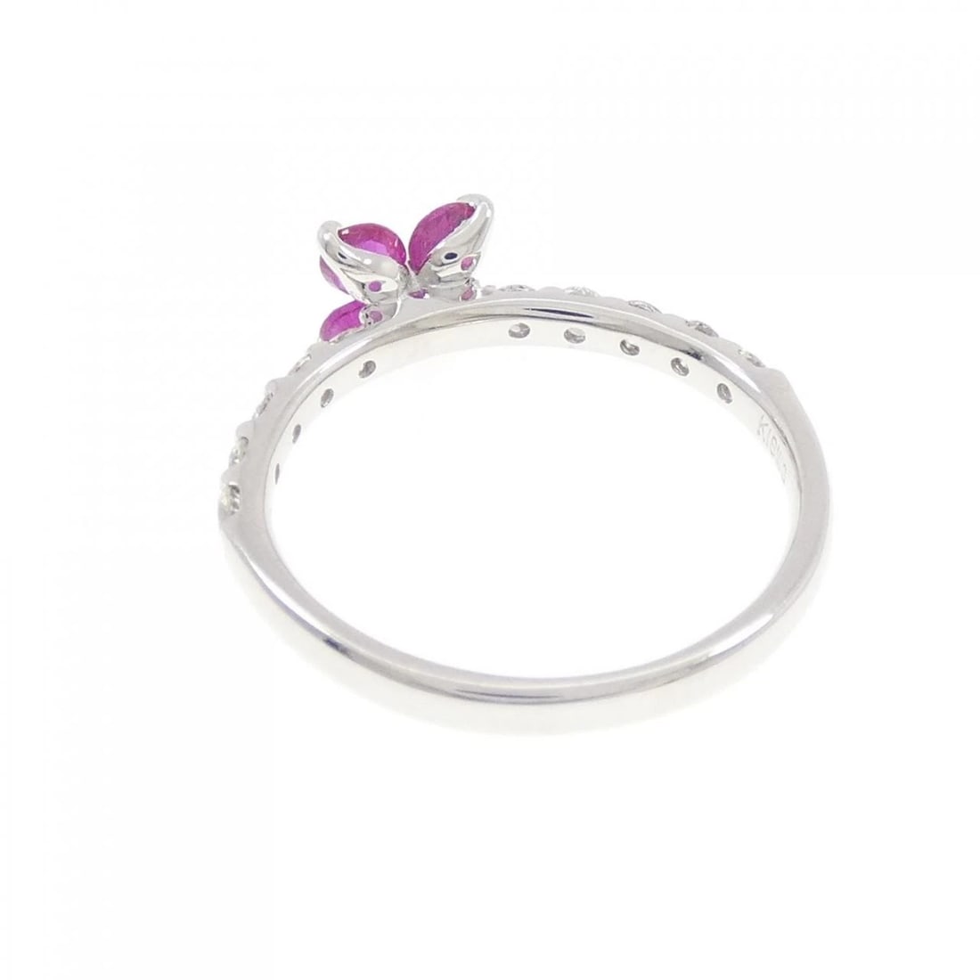 K18WG FLOWER RUBY RING - 3