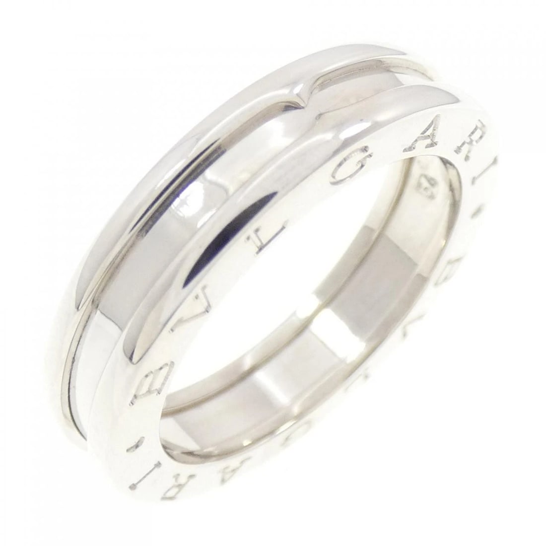 BVLGARI B.ZERO1 1 BAND RING: BVLGARI B.zero1 1 Band Ring Brand: BVLGARI Type: Ring Material: 750 White Gold, Color: White Gold Size: 7-7.5 US Accessories: None Accessories Notice: When purchasing pre-owned goods, plea
