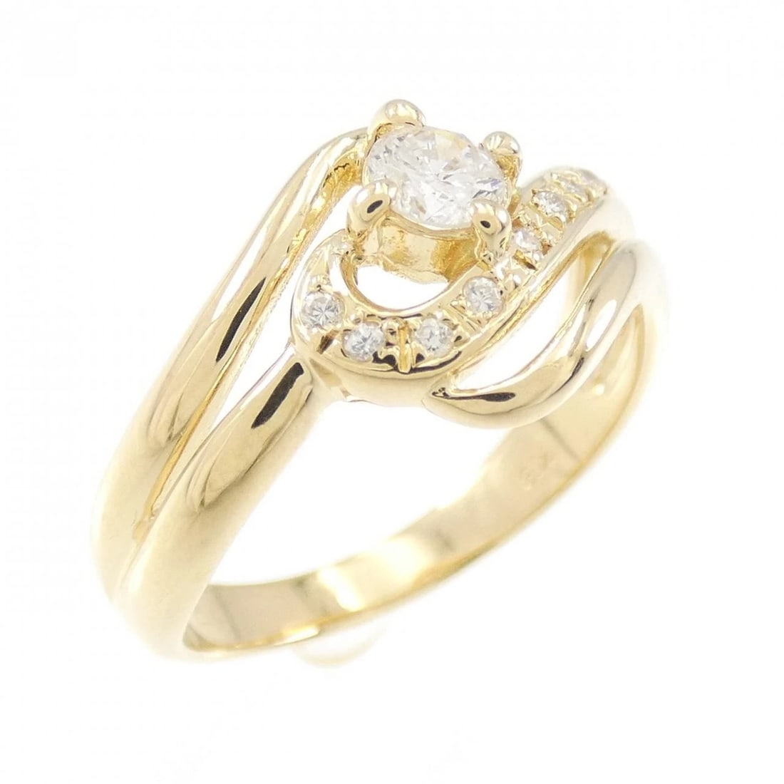 K18YG DIAMOND RING: K18YG Diamond Ring Brand: Unbranded Type: Ring Material: K18 Yellow Gold, Main Stone/Creation Natural Color: Yellow Gold Size: 5.5 ( US size) Accessories: None Accessories Notice: When pur