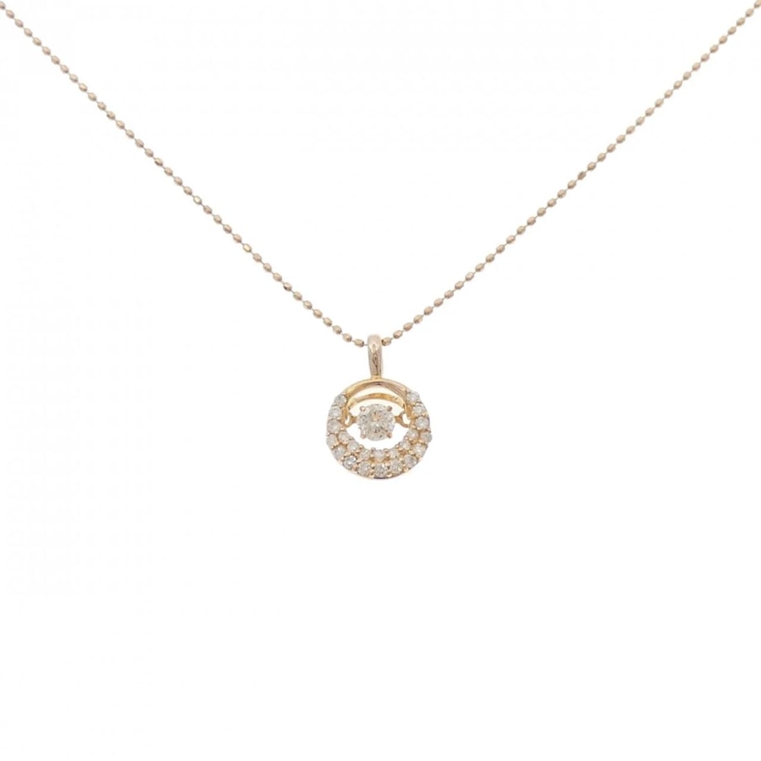 K18PG DIAMOND NECKLACE: K18PG Diamond Necklace Brand: Unbranded Type: Necklace Material: K18 Pink Gold, Main Stone/Creation Natural Color: PG Size: 45cmActualSize Pendant top H x W: 13.7mmx9.1mm Chain Max. W: 0.8mm 