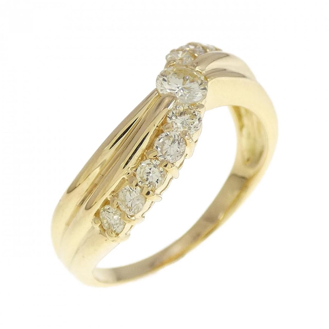 K18YG DIAMOND RING: K18YG Diamond Ring Brand: Unbranded Type: Ring Material: K18 Yellow Gold, Main Stone/Creation natural Color: Yellow Gold Size: 7-7.5 US Accessories: None Accessories Notice: When purchasin