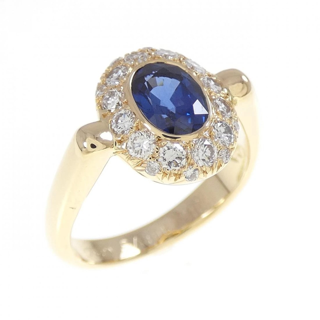 750YG SAPPHIRE RING: 750YG Sapphire Ring Brand: Unbranded Type: Ring Material: 750 Yellow Gold, Main Stone/Creation Sapphire Color: Yellow Gold Size: 5.5 US Accessories: None Accessories Notice: When purchasin