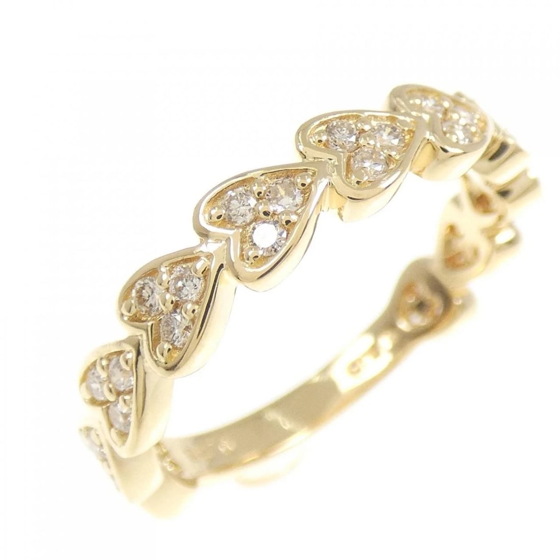 K18YG HEART DIAMOND RING: K18YG Heart Diamond Ring Brand: Unbranded Type: Ring Material: K18 Yellow Gold, Main Stone/Creation natural Color: Yellow Gold Size: 5 US Accessories: None Accessories Notice: When purchasing