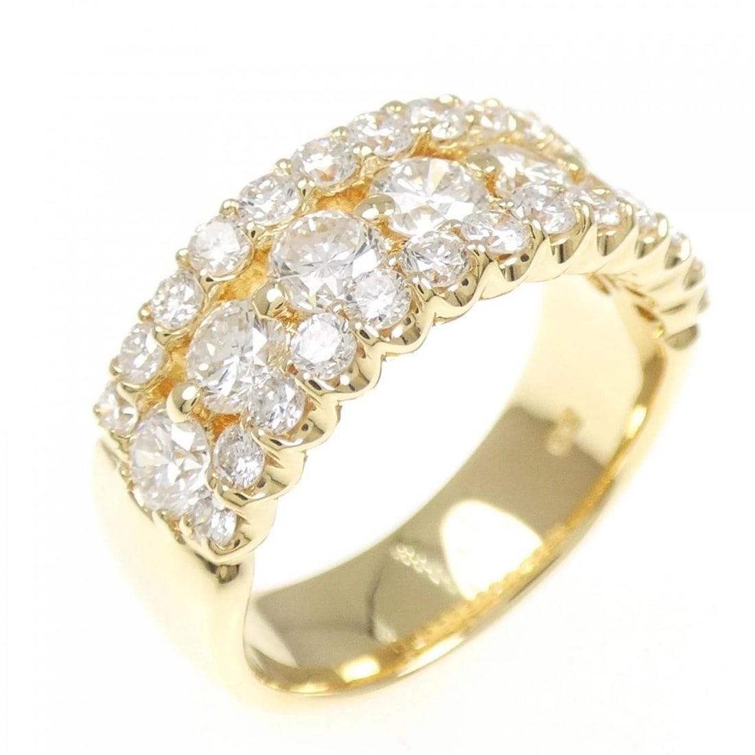 K18YG DIAMOND RING: K18YG Diamond Ring Brand: Unbranded Type: Ring Material: K18 Yellow Gold, Main Stone/Creation Natural Color: Yellow Gold Size: 6.5 ( US size) Accessories: None Accessories Notice: When