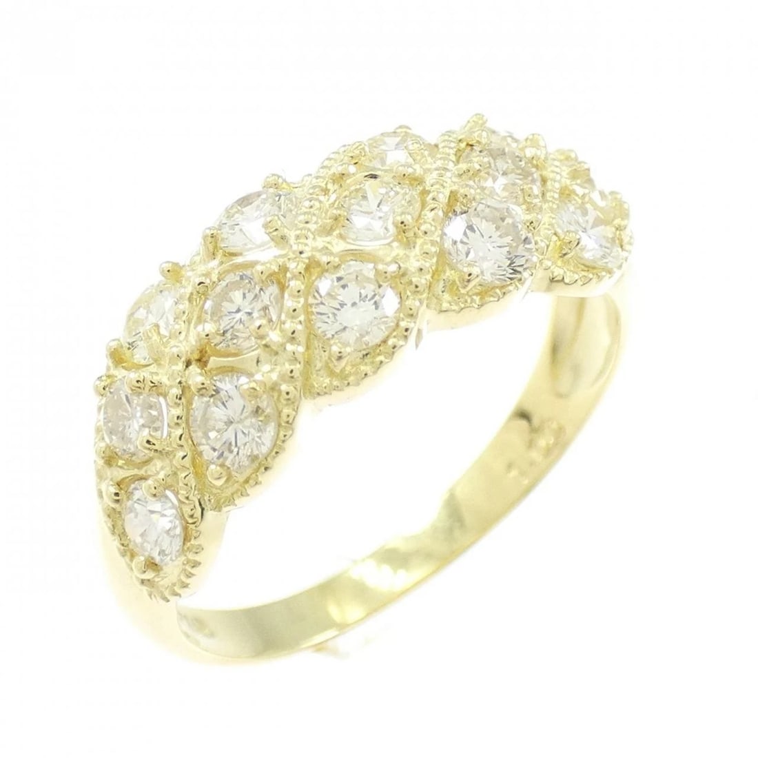 K18YG DIAMOND RING: K18YG Diamond Ring Brand: Unbranded Type: Ring Material: K18 Yellow Gold, Main Stone/Creation natural Color: Yellow Gold Size: 6.5 US Accessories: None Accessories Notice: When purchasing