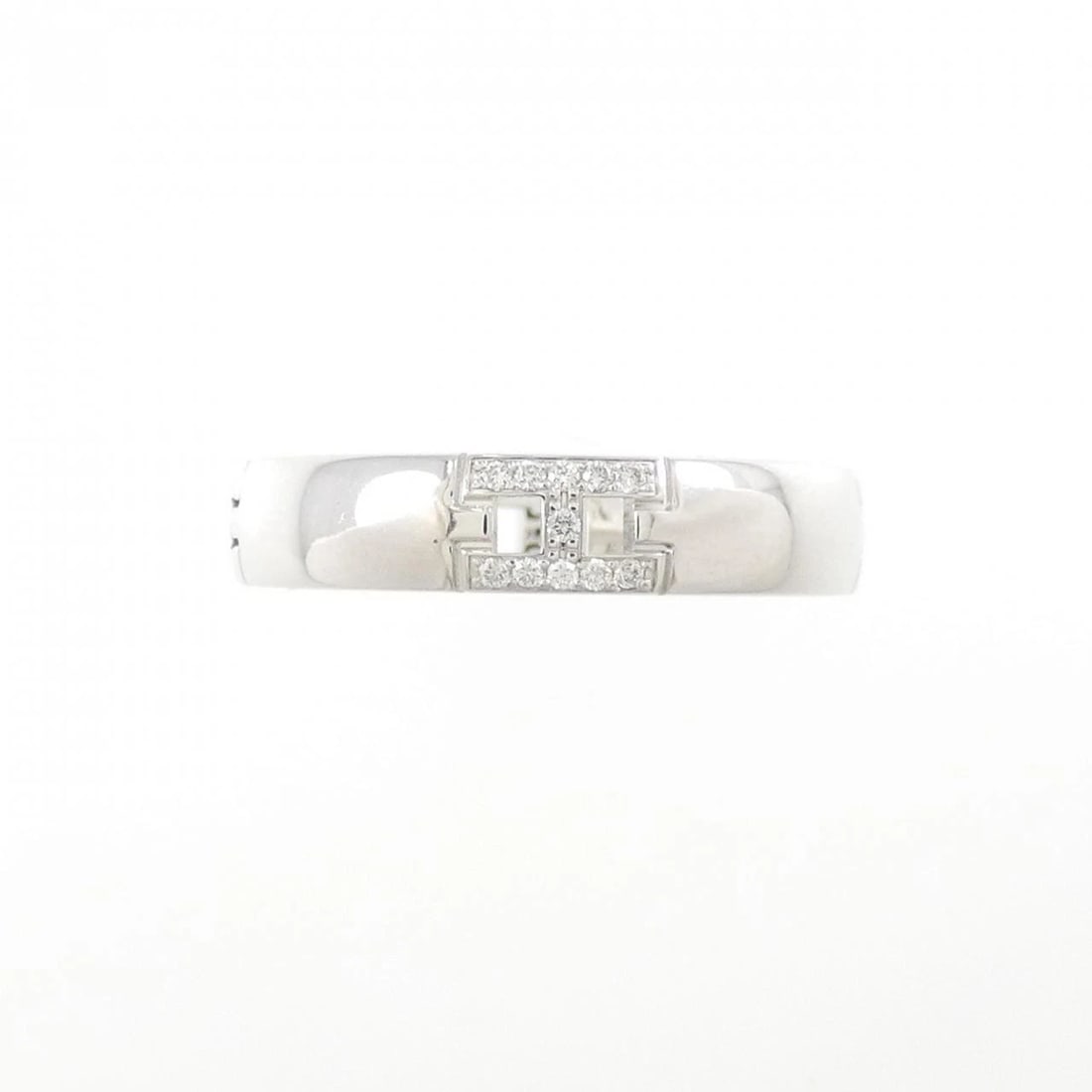 HERMES HERCULES MINI RING: HERMES Hercules Mini Ring Brand: HERMES Type: Ring Material: 750 White Gold, Main Stone/Creation Natural Color: White Size: 3.5-4 (US size) Accessories: None Accessories Notice: When purch