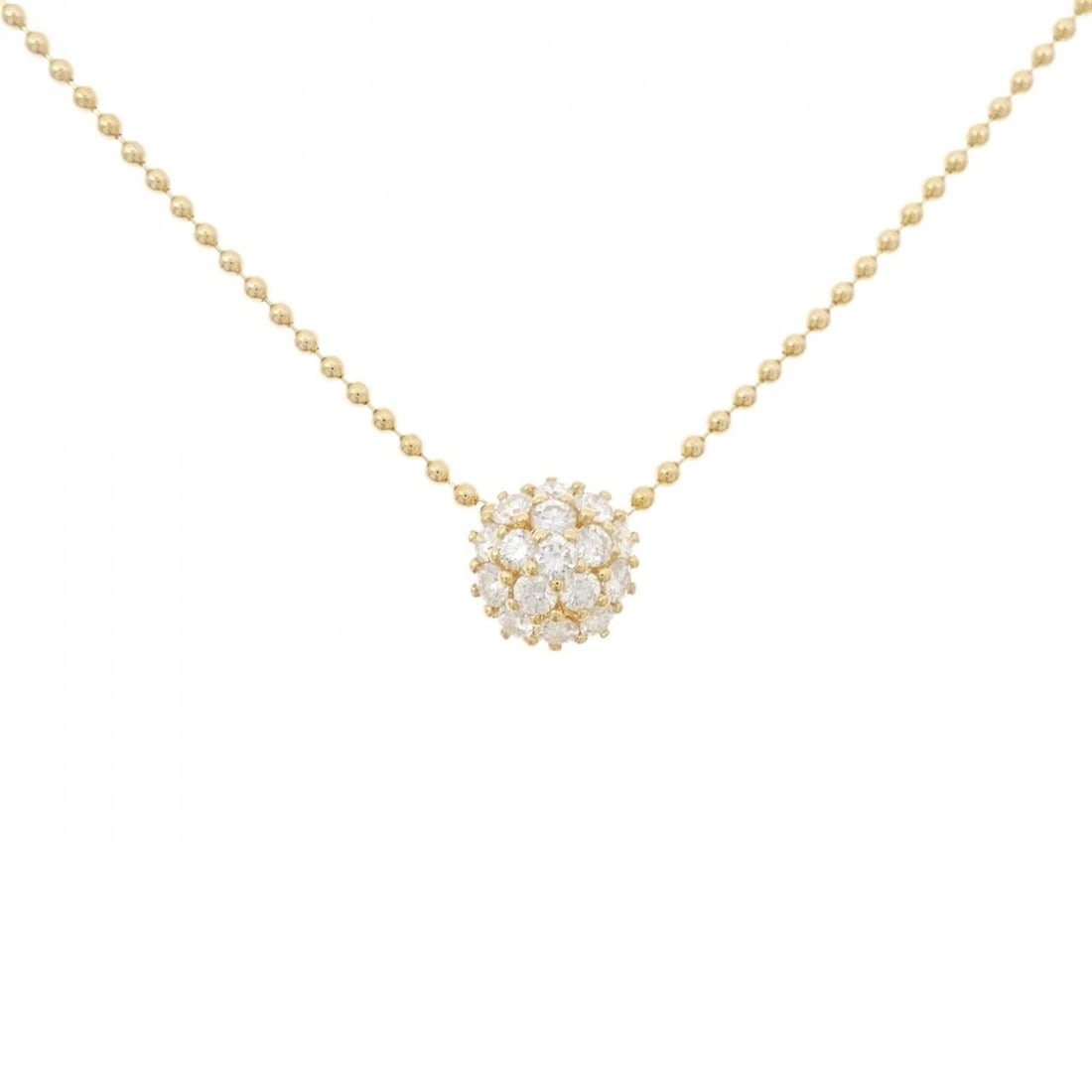 K18YG DIAMOND NECKLACE: K18YG Diamond Necklace Brand: Unbranded Type: Necklace Material: K18 Yellow Gold, Main Stone/Creation Natural Color: Yellow Gold Size: 36 40cmActualSize Pendant top H x W: 8.8mmx8.8mm Chain