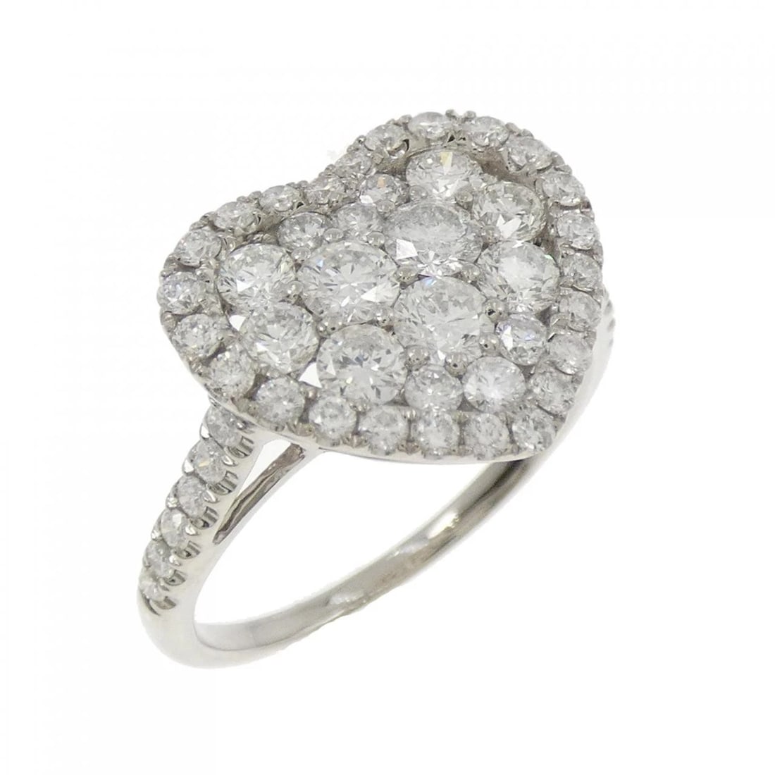 K18WG HEART DIAMOND RING: K18WG Heart Diamond Ring Brand: Unbranded Type: Ring Material: K18 White Gold, Main Stone/Creation Natural Color: White Gold Size: 6.5-7 US Accessories: None Accessories Notice: When purch