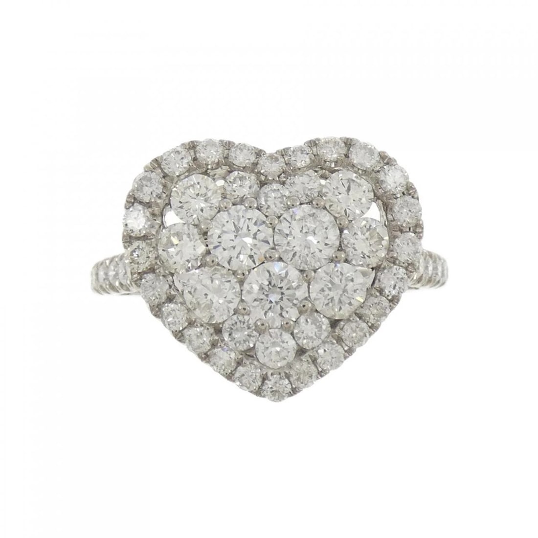 K18WG HEART DIAMOND RING - 2