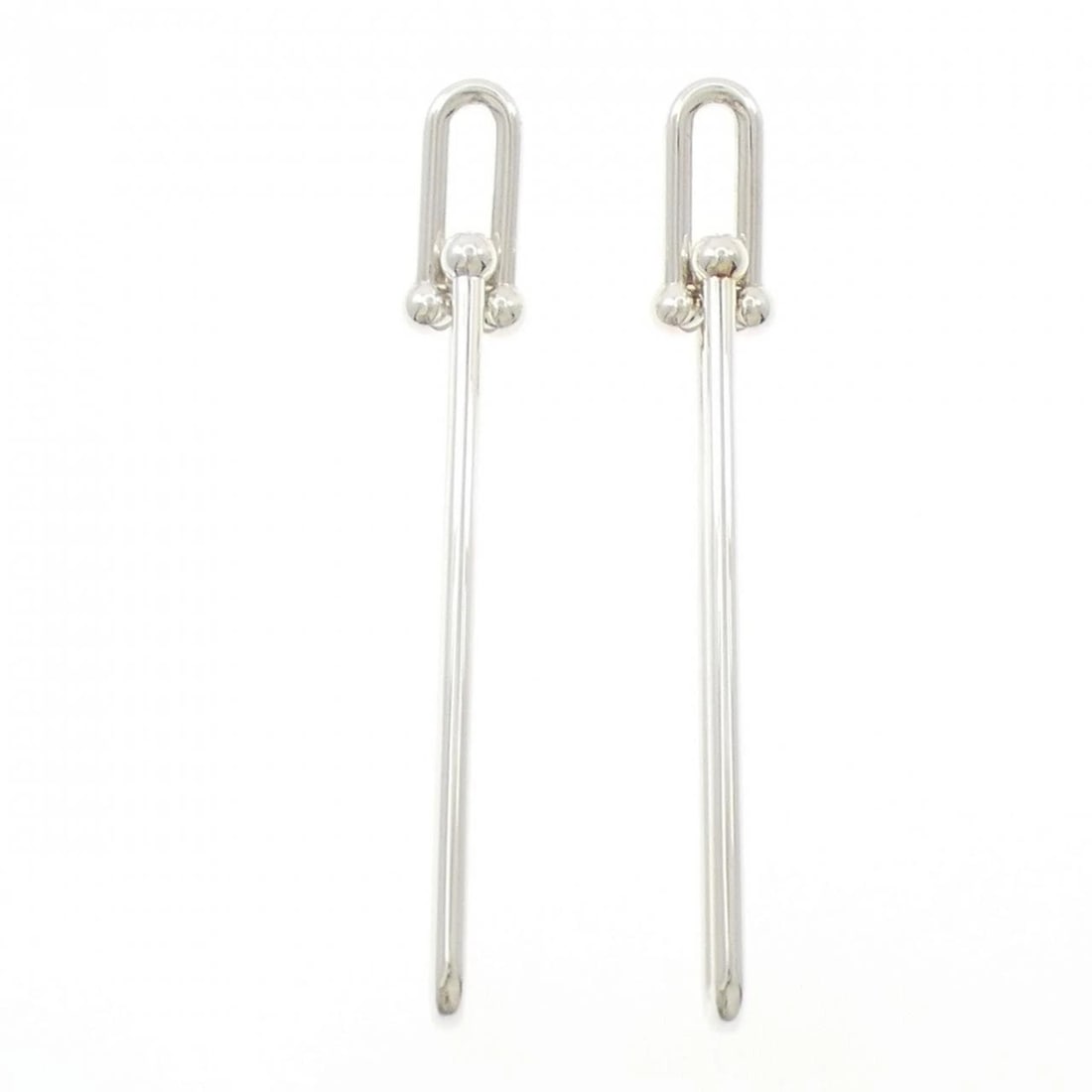 TIFFANY DOUBLE LONG LINK EARRINGS: Tiffany double long Link Earrings Brand: Tiffany Type: Earrings Material: 925 Silver, Color: Silver Size: ActualSize HxW: 76.1mmx10.1mm Accessories: None Accessories Notice: When purchasing