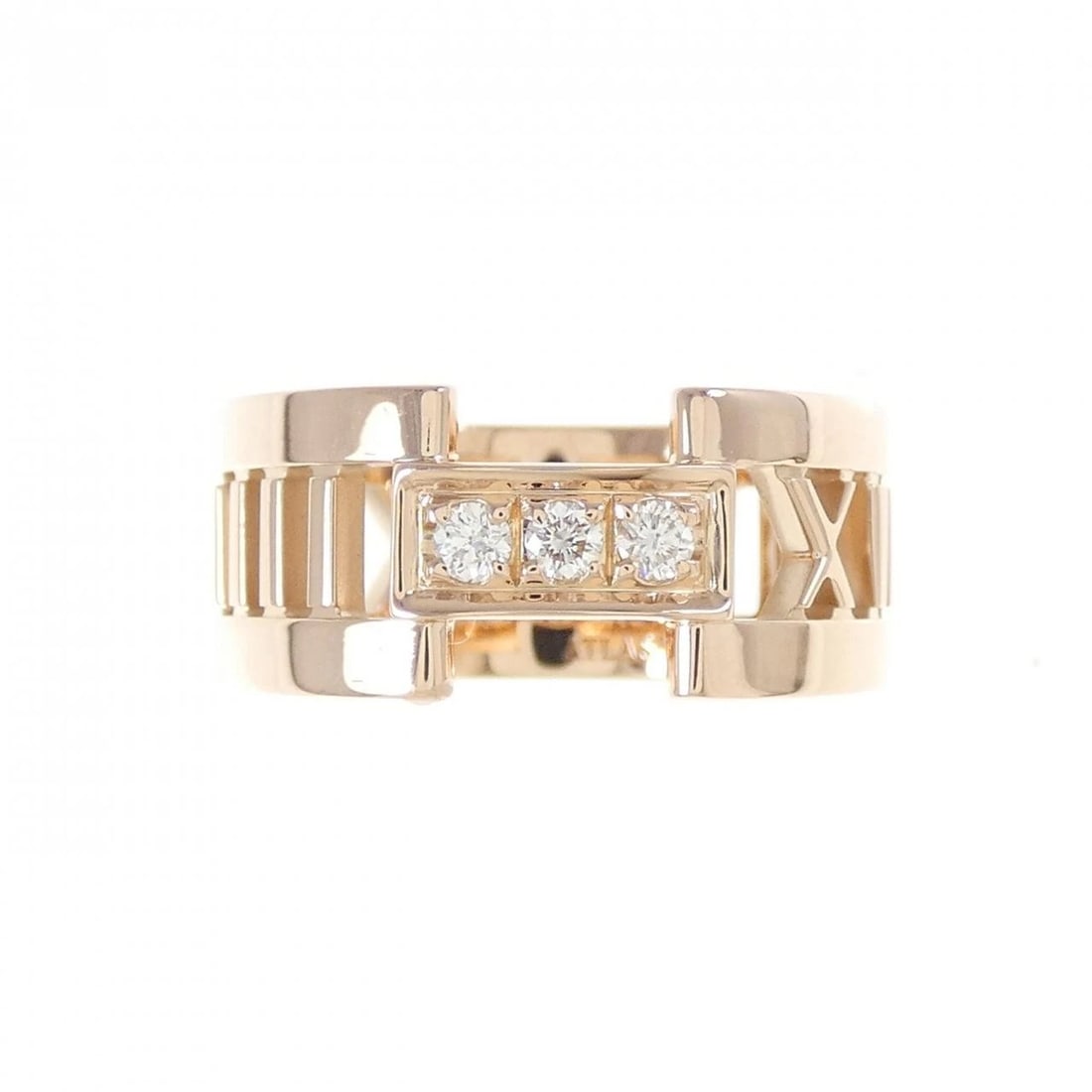 TIFFANY&CO. ATLAS RING: TIFFANY&Co. Atlas Ring Brand: TIFFANY&Co. Type: Ring Material: 750 Pink Gold, Main Stone/Creation Natural Color: Pink Gold Size: US 7.5 Accessories: None Accessories Notice: When purchasing