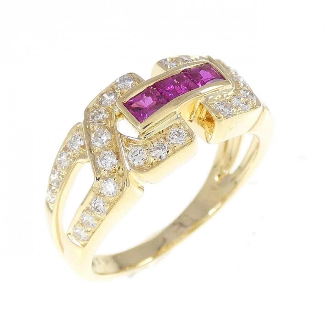 K18YG RUBY RING: K18YG Ruby Ring Brand: Unbranded Type: Ring Material: K18 Yellow Gold, Main Stone/Creation ruby Color: Yellow Gold Size: 6.5 US Accessories: None Accessories Notice: When purchasing pre-ow