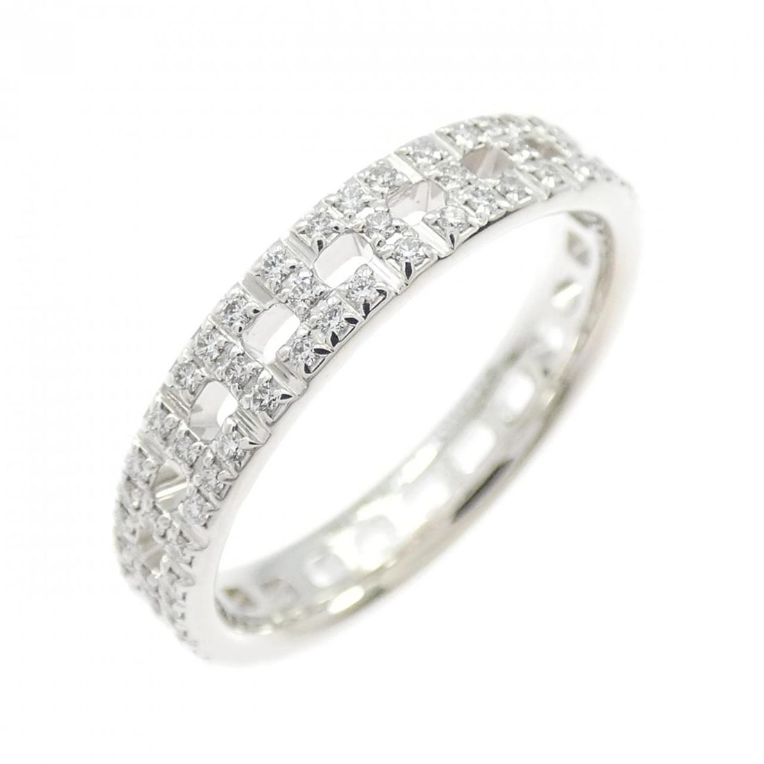 TIFFANY T TRUE NARROW RING: Tiffany T True Narrow Ring Brand: Tiffany Type: Ring Material: 750 White Gold, Main Stone/Creation Natural Color: White Gold Size: 5US US Accessories: None Accessories Notice: When purchasing