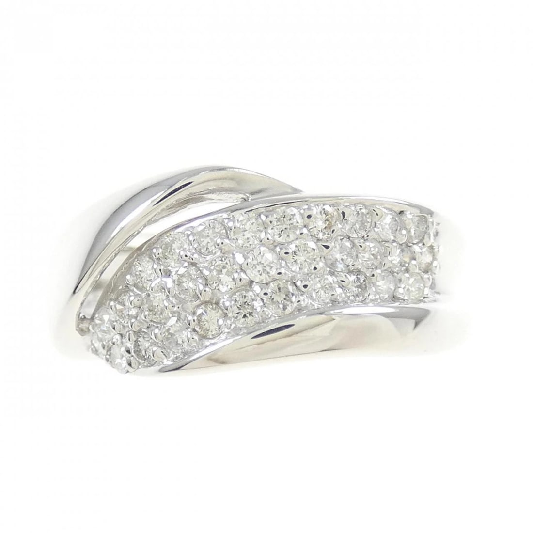 K18WG PAVE DIAMOND RING - 2